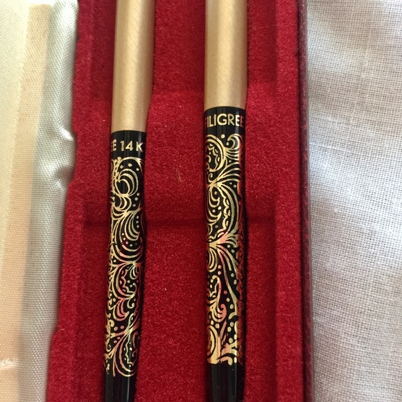 Mid century 14k gold perfumed writing pens set Arpege Chanel No. 5 - Picture 4 of 6